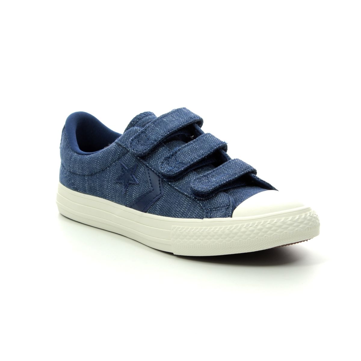 Converse Star Player 3v Denim blue Kids Boys Trainers 664434C-004 in a Plain Textile in Size 1