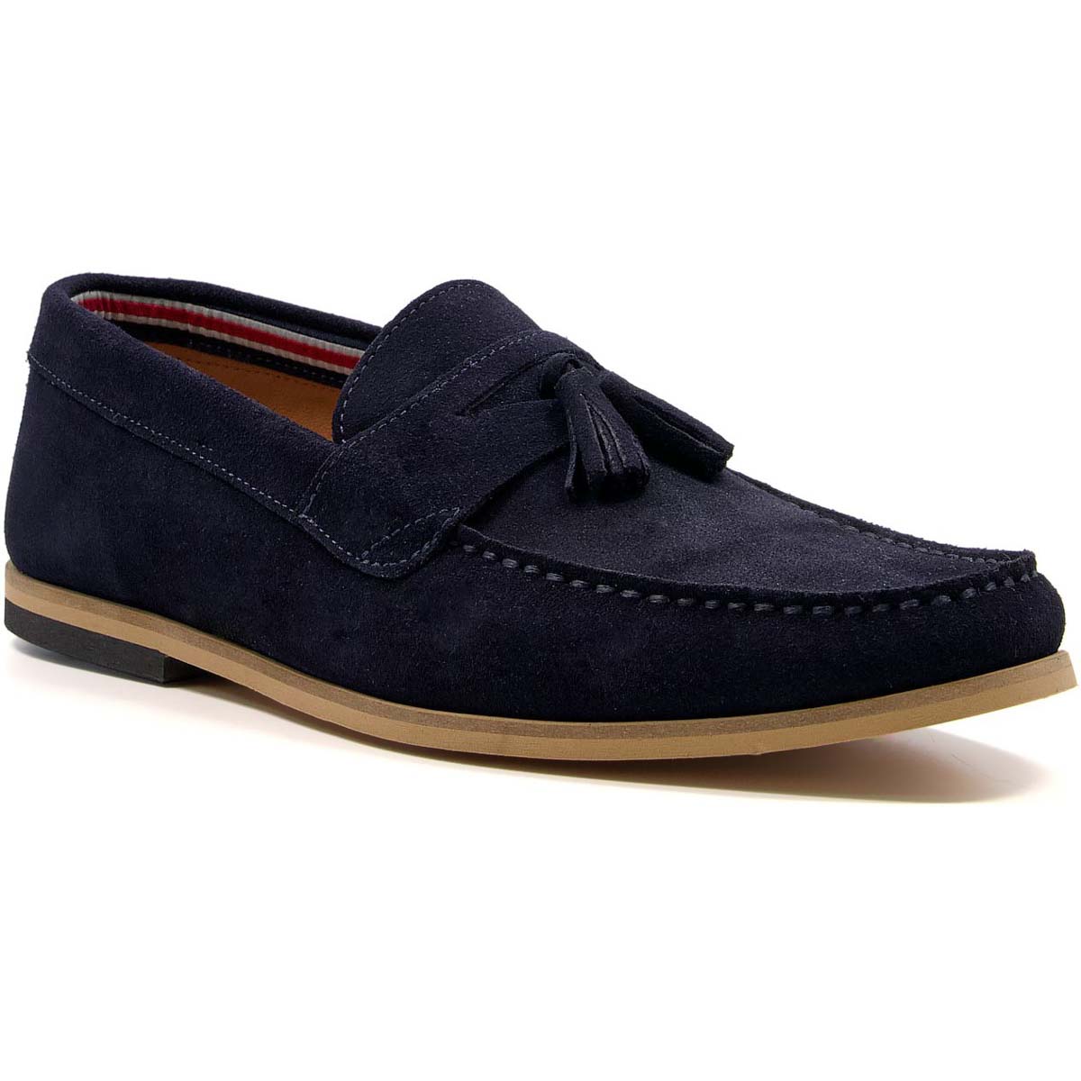 Dune London Bart Navy Mens Slip-on Shoes 2745063800081 in a Plain Leather in Size 12