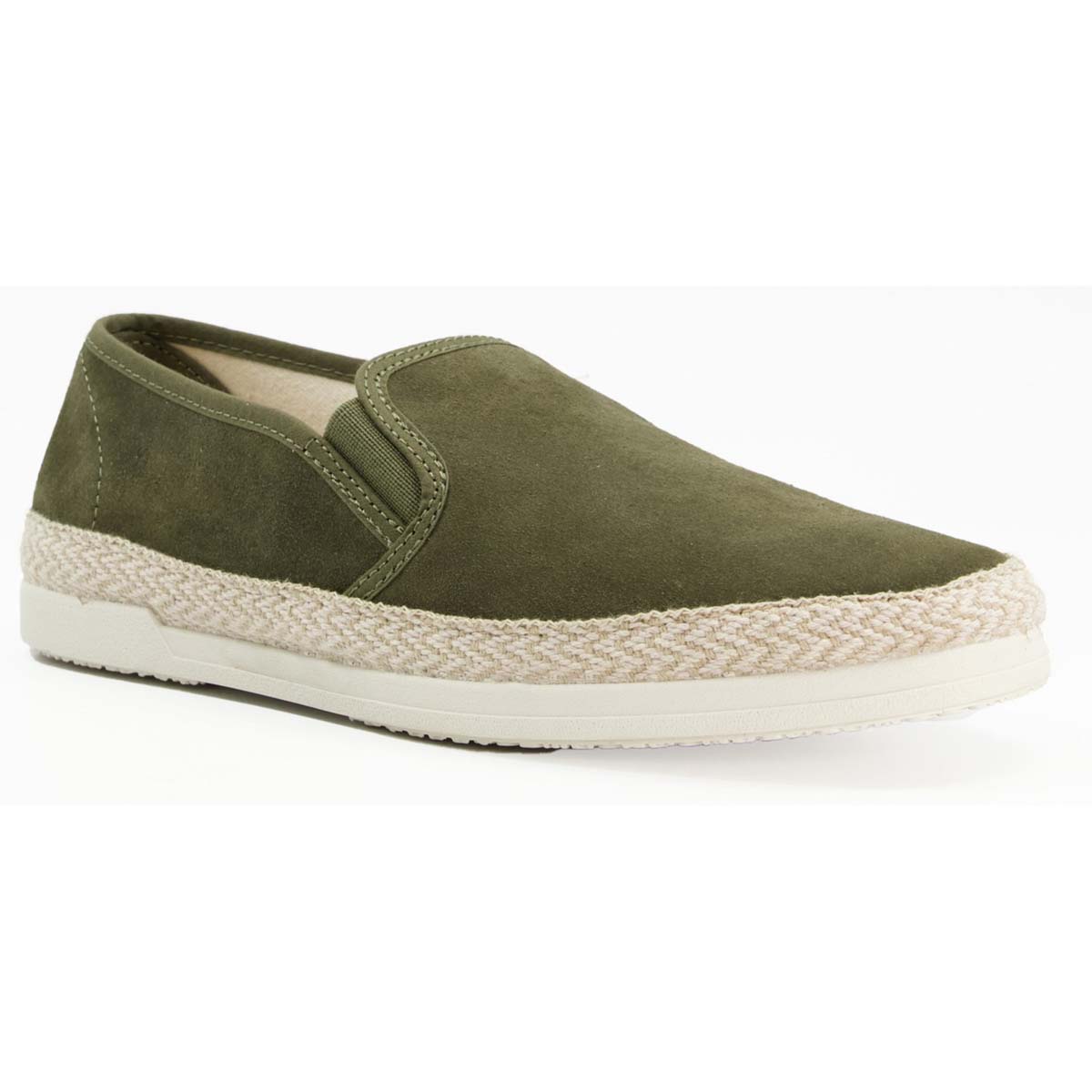 Dune London Francisco Khaki Mens Slip-on Shoes 1427509020002 in a Plain Leather in Size 8