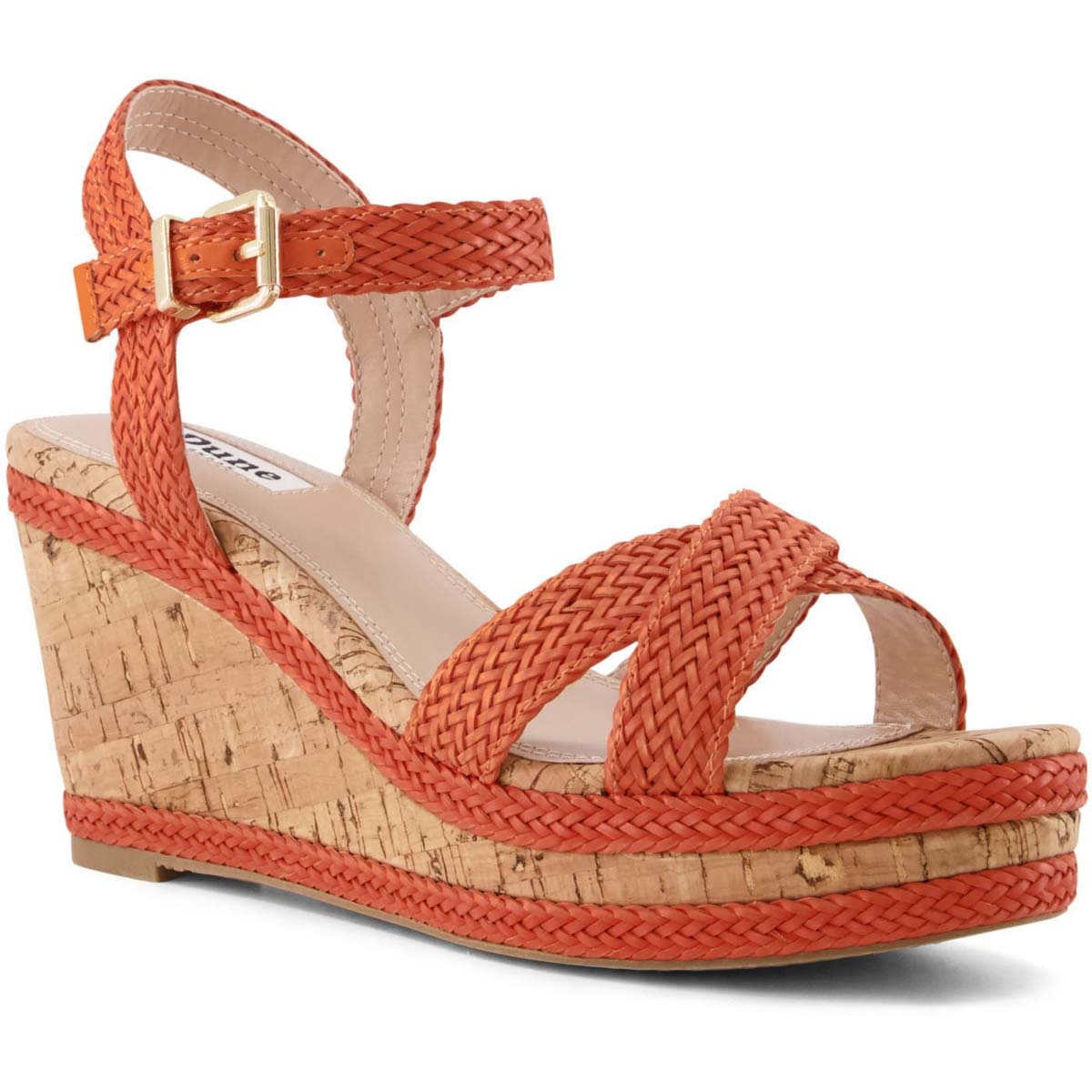 Dune London Kelissa Orange Womens Wedge Sandals 8150062002144 in a Plain Man-made in Size 4