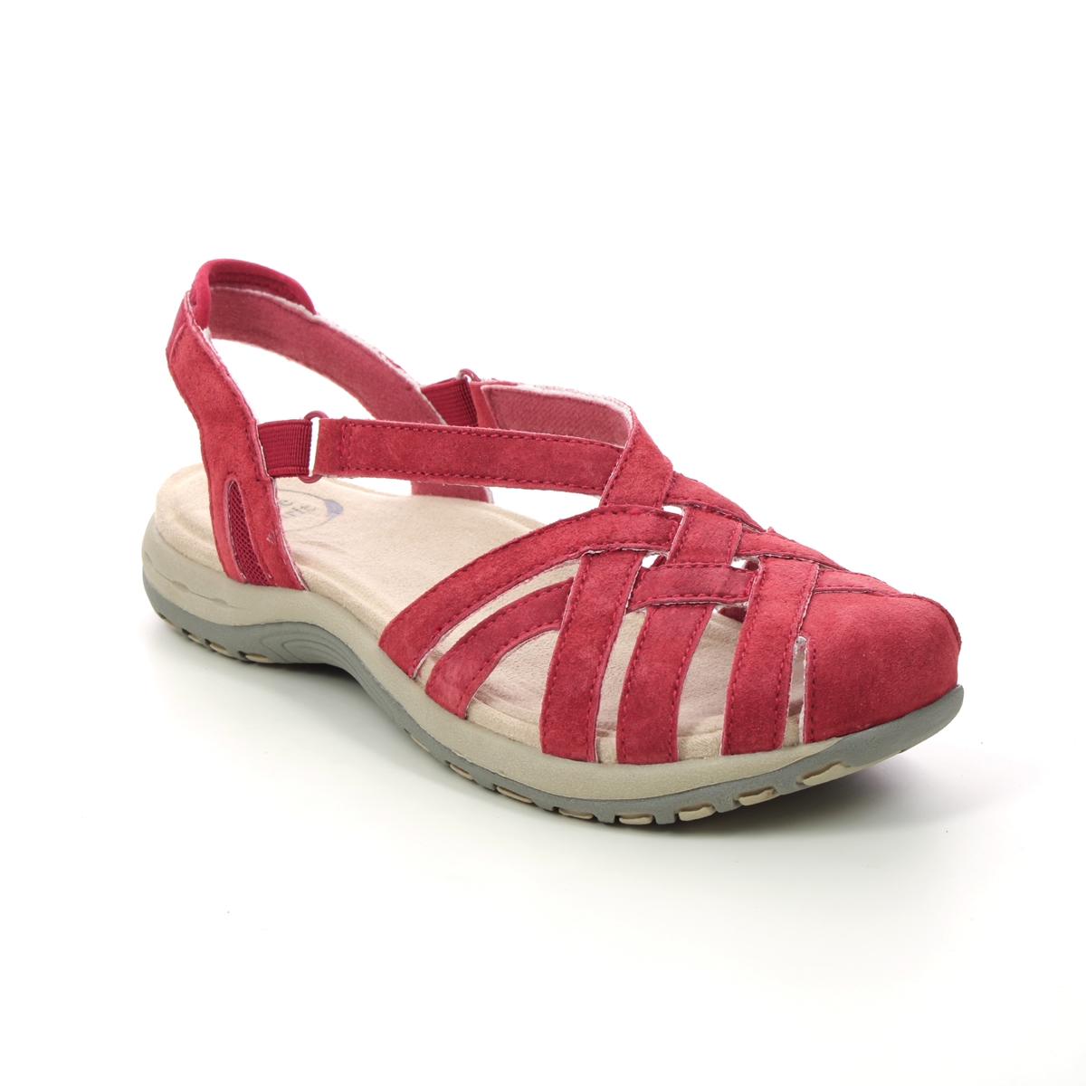 Earth Spirit Alexa Red suede Womens Closed Toe Sandals 40752- in a Plain Leather and Textile in Size 6