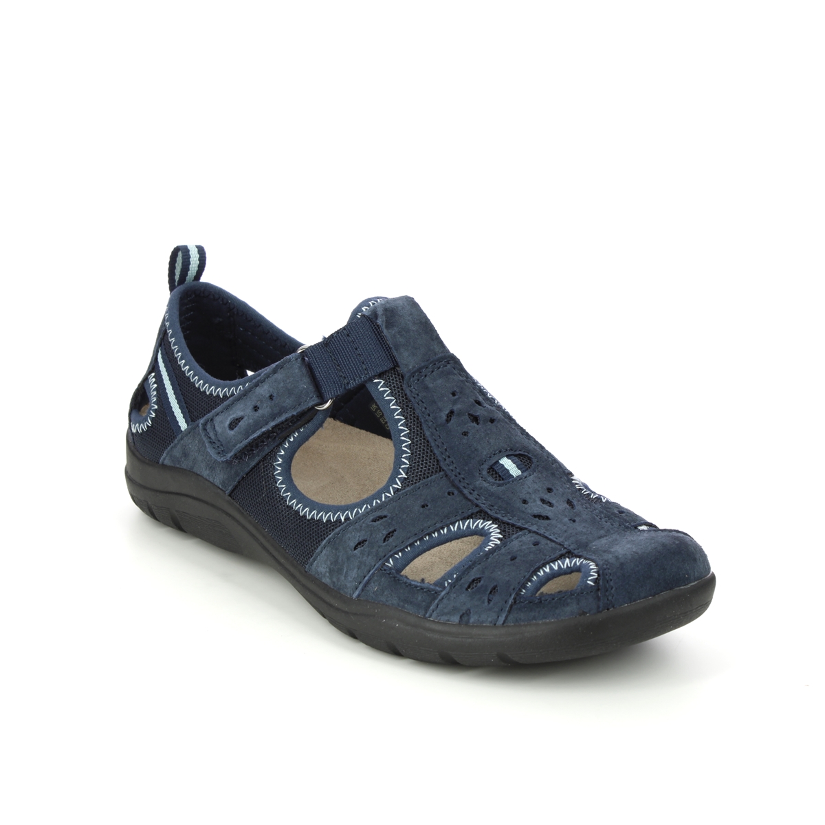 Earth Spirit Cleveland 01 Navy Suede Womens Closed Toe Sandals 40501-73 in a Plain Leather in Size 4