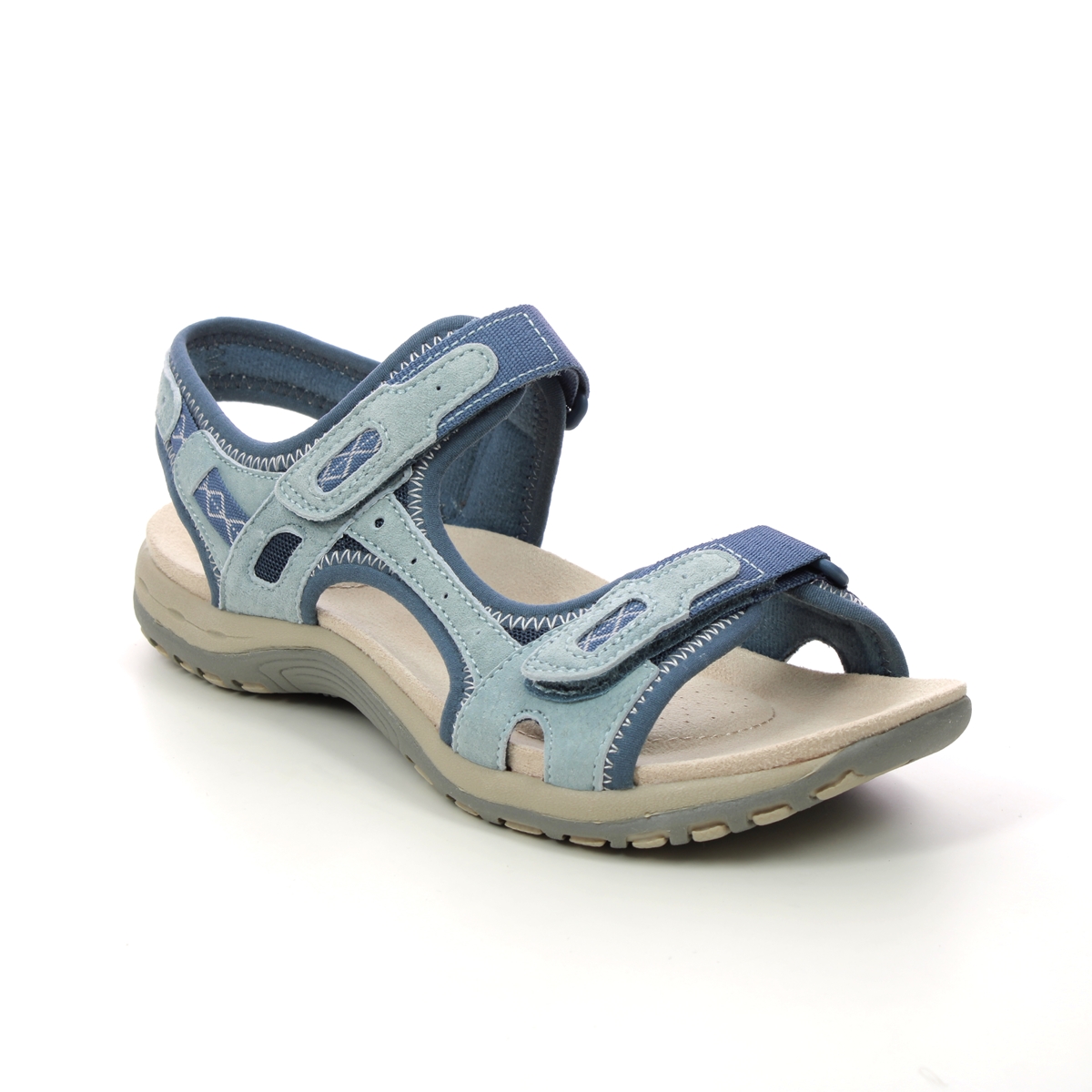 Earth Spirit Frisco Blue Suede Womens Walking Sandals 30526-72 in a Plain Leather in Size 5