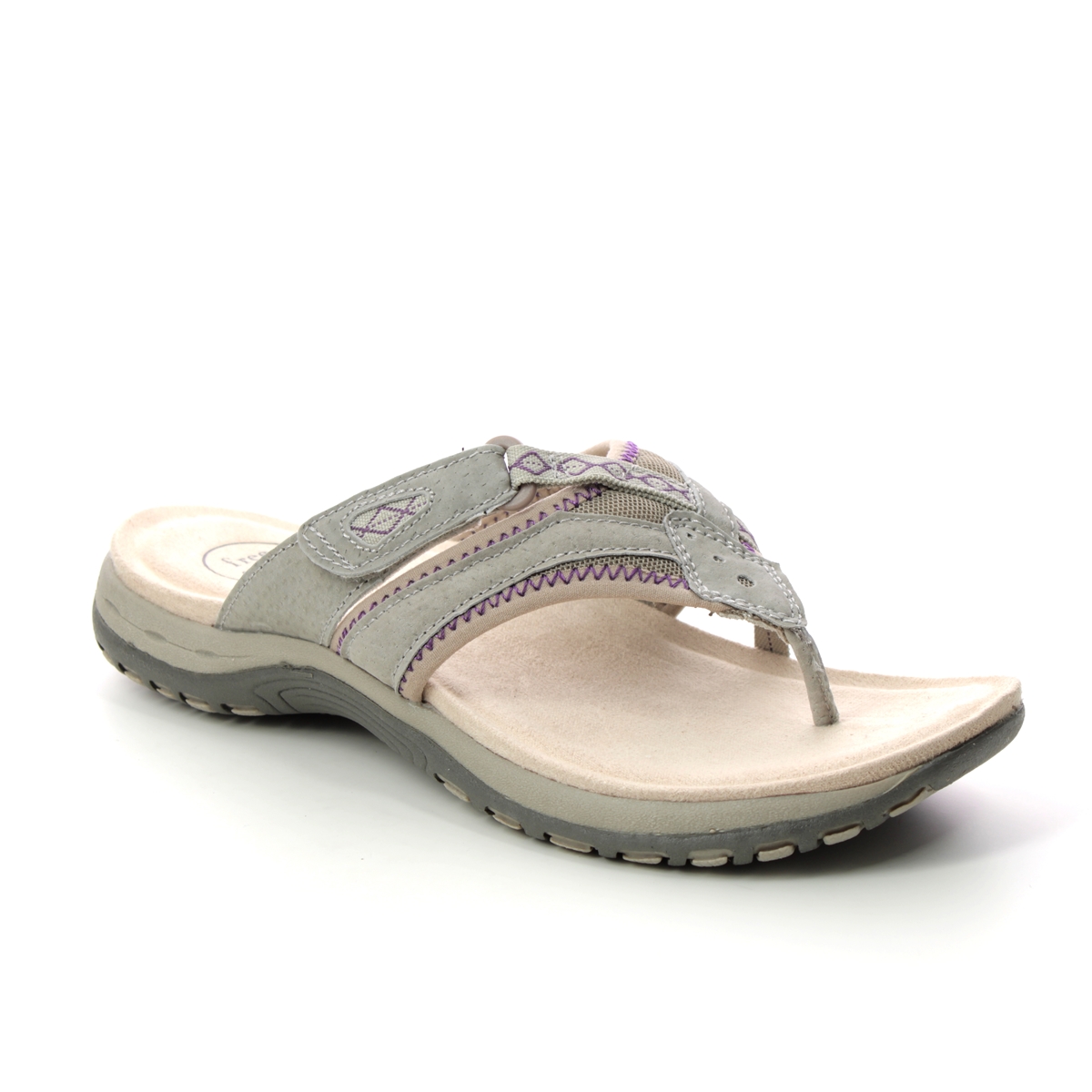 Earth Spirit Juliet 01 Light taupe Womens Toe Post Sandals 40509-50 in a Plain Leather in Size 8