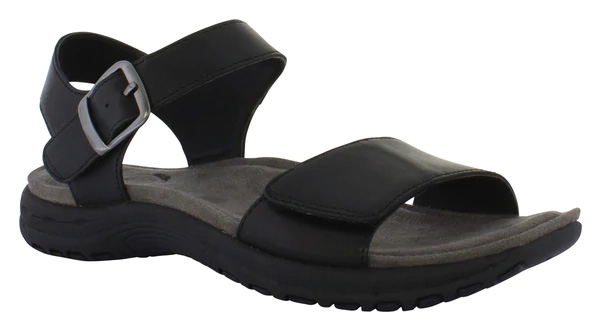 Earth Spirit Maine Black leather Womens Comfortable Sandals 40566-31 in a Plain Leather in Size 4