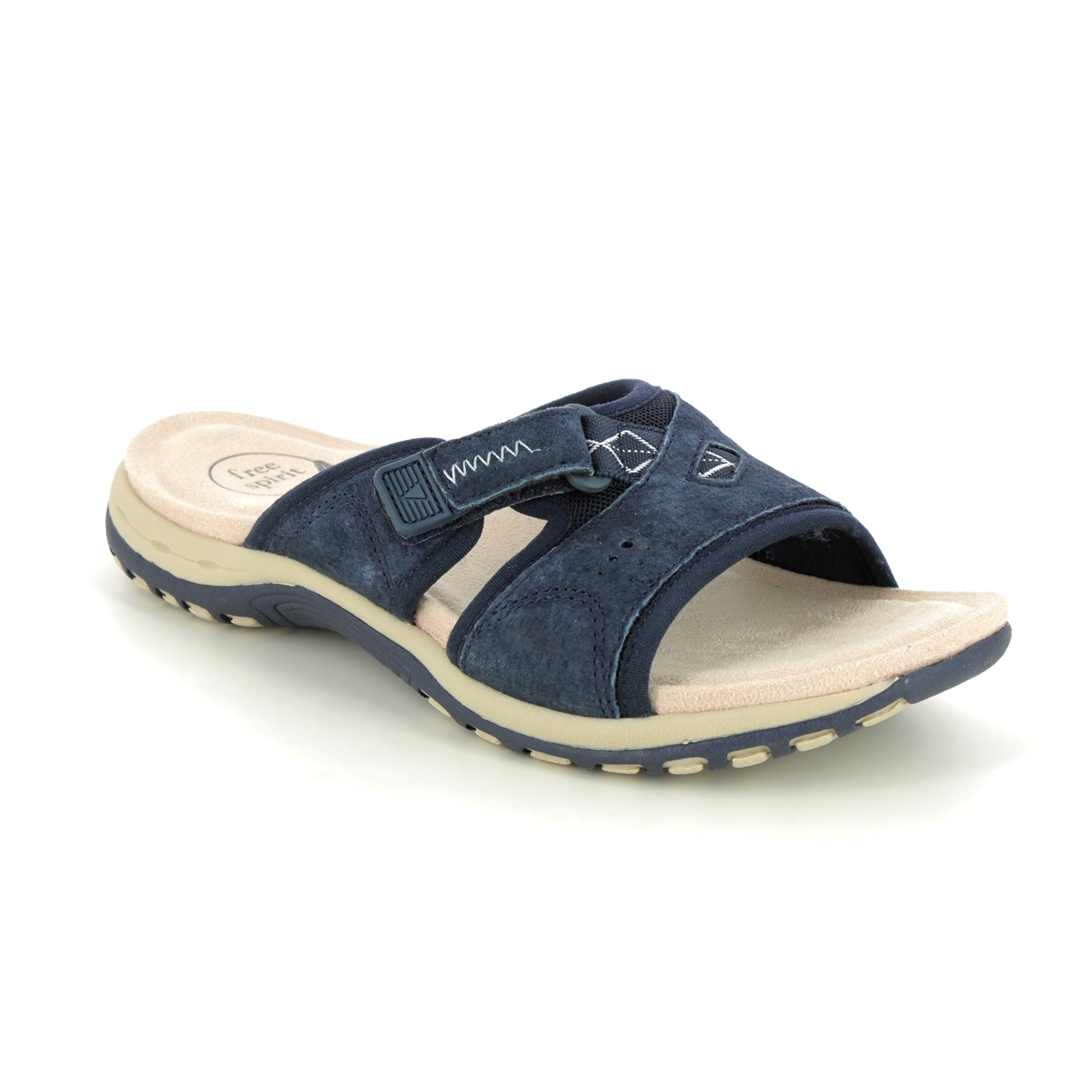 Earth Spirit Wickford Navy Suede Womens Slide Sandals 40517- In Size 7 In Plain Navy Suede