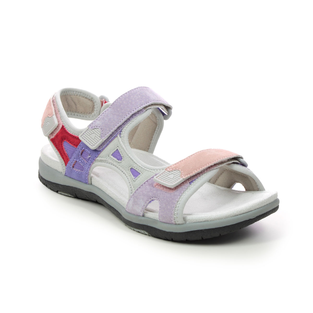 Earth Spirit Zeal Purple multi Womens Walking Sandals 40741- in a Plain Leather and Textile in Size 5