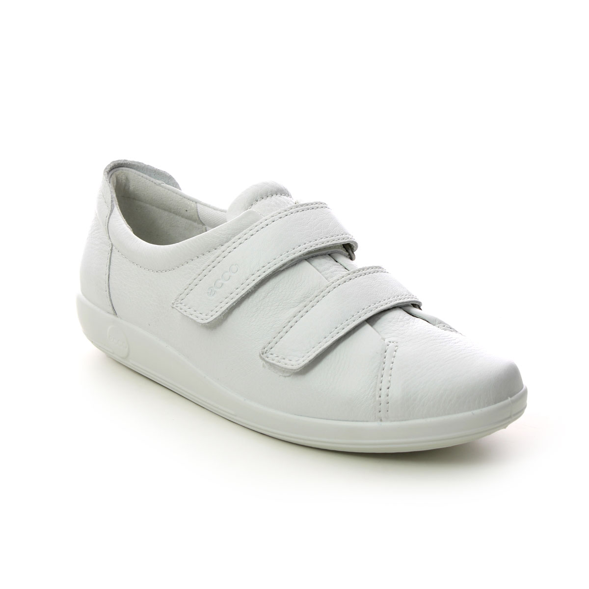 Ecco Soft 2.0 2V White Leather Womens Comfort Slip On Shoes 206513-01002 In Size 41 In Plain White Leather