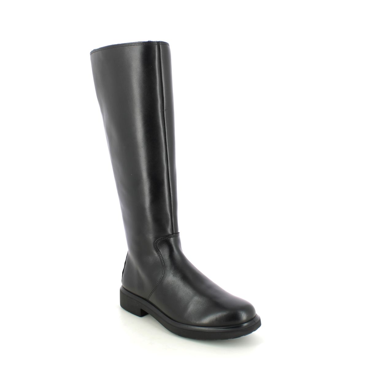 Ecco Amsterdam Metropole Tex Black Leather Womens Knee-High Boots 222023-01001 In Size 37 In Plain Black Leather
