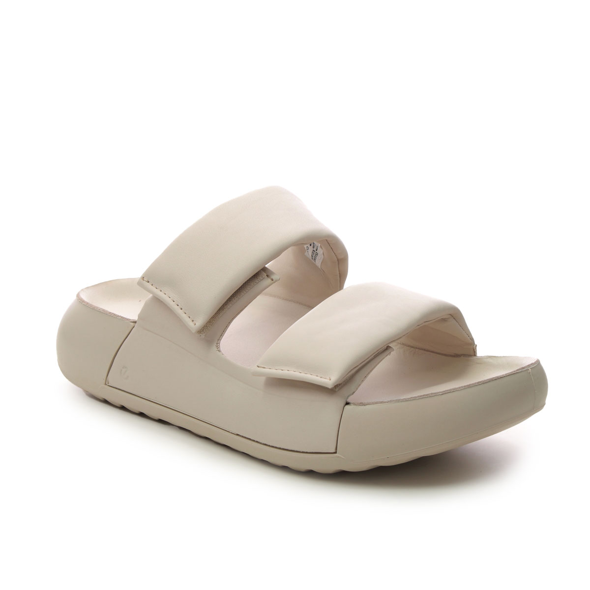 ECCO Cozmo Platform Beige leather Womens Slide Sandals 206663-01378 in a Plain Leather in Size 37