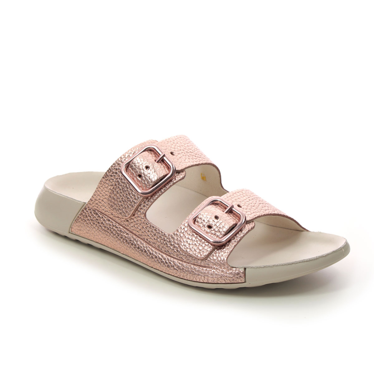 Ecco Cozmo  Womens Buckle Rose Gold Womens Slide Sandals 206833-01742 In Size 38 In Plain Rose Gold