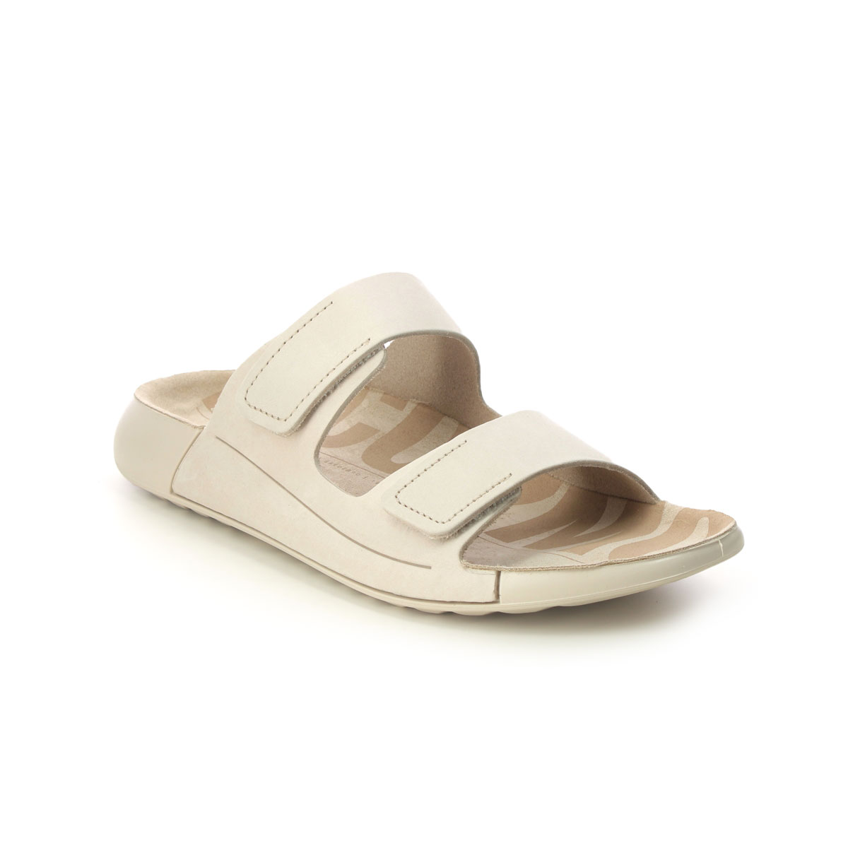 ECCO Cozmo Womens Velcro Beige nubuck Womens Slide Sandals 206823-02378 in a Plain Leather in Size 38