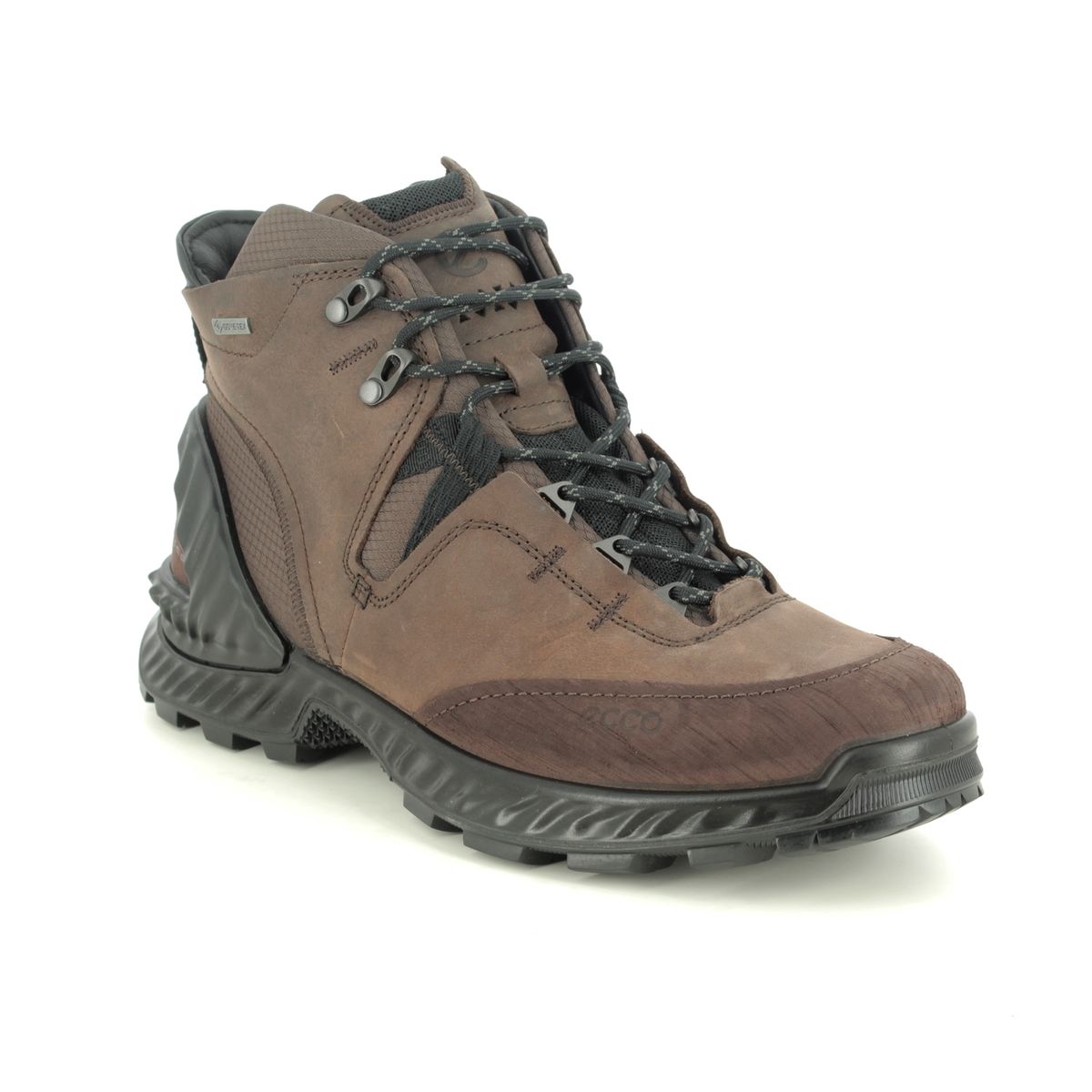 Ecco Exohike Mens Boots Gore Brown Leather Mens Outdoor Walking Boots 840734-59300 In Size 44 In Plain Brown Leather