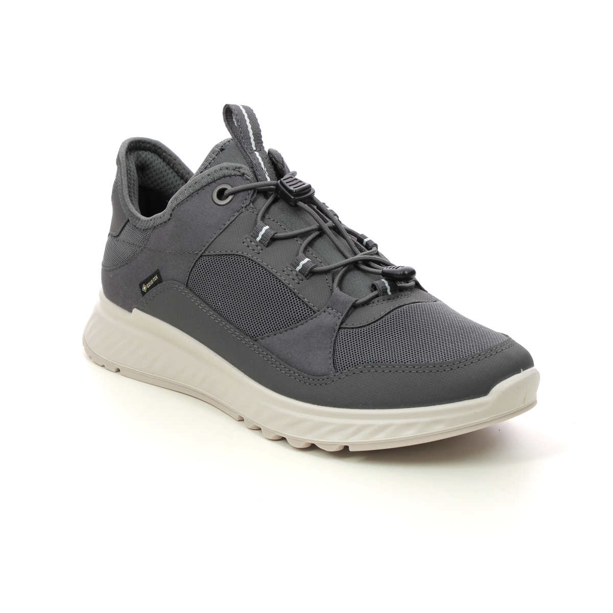 ECCO Exostride Gore Grey Womens Walking Shoes 835333-50869 in a Plain Leather and Textile in Size 41