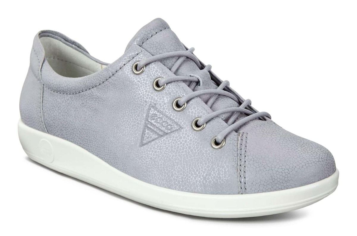 ECCO Soft 2.0 206503-01177 Silver Nubuck lacing shoes