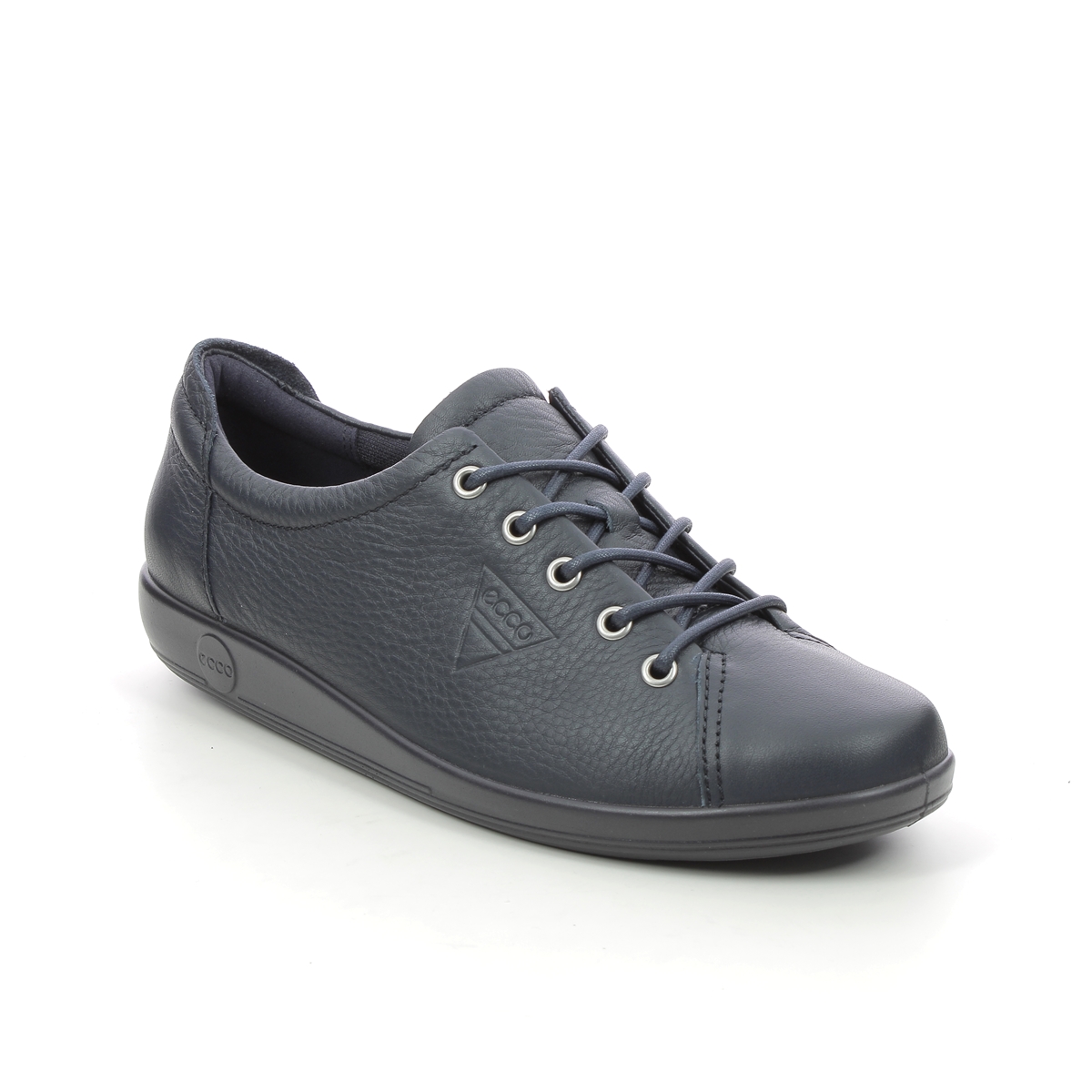Ecco Soft 2.0 Navy Leather Womens Lacing Shoes 206503-11038 In Size 36 In Plain Navy Leather
