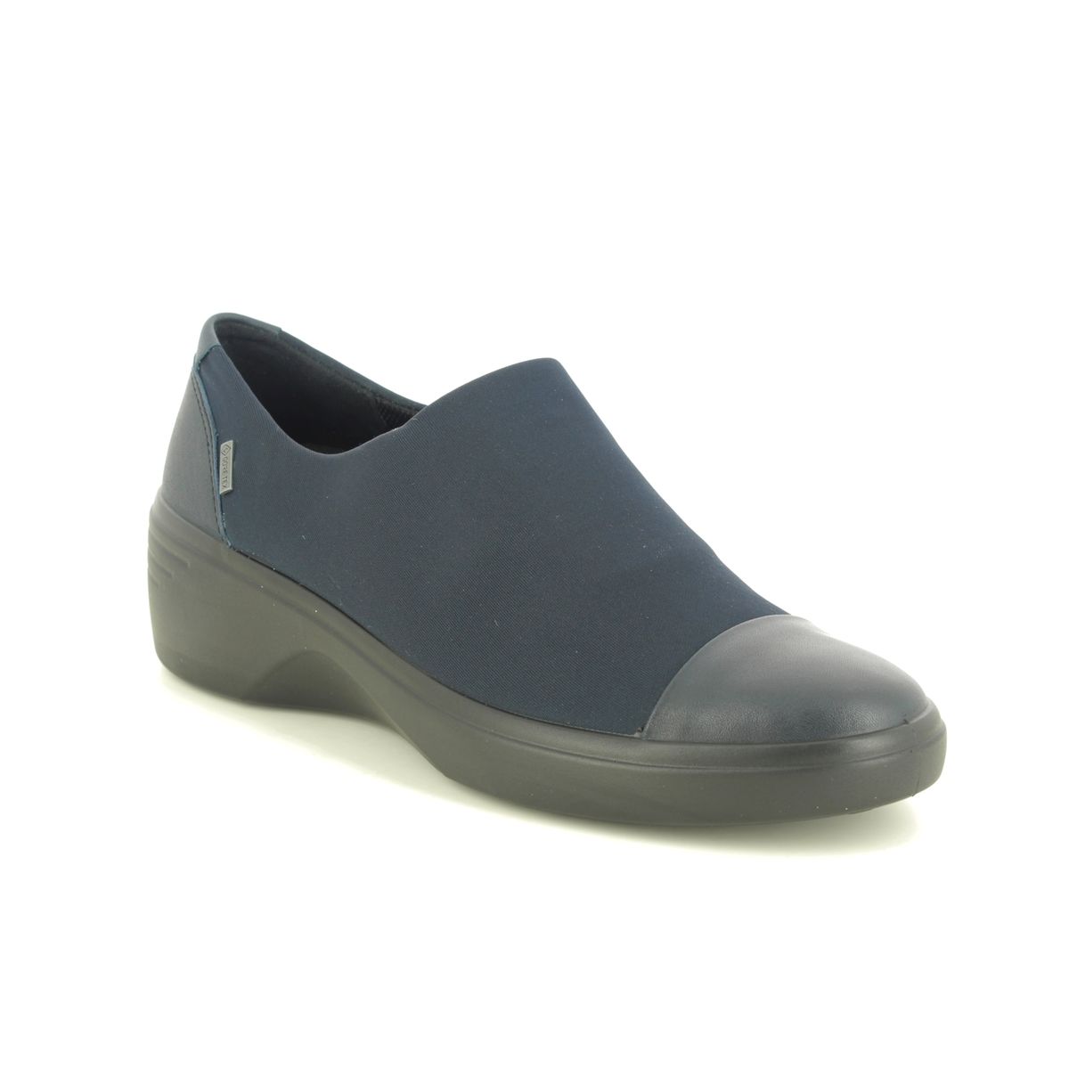 Ecco Soft 7 Cap Gtx Navy Womens Comfort Slip On Shoes 470913-50769 In Size 38 In Plain Navy