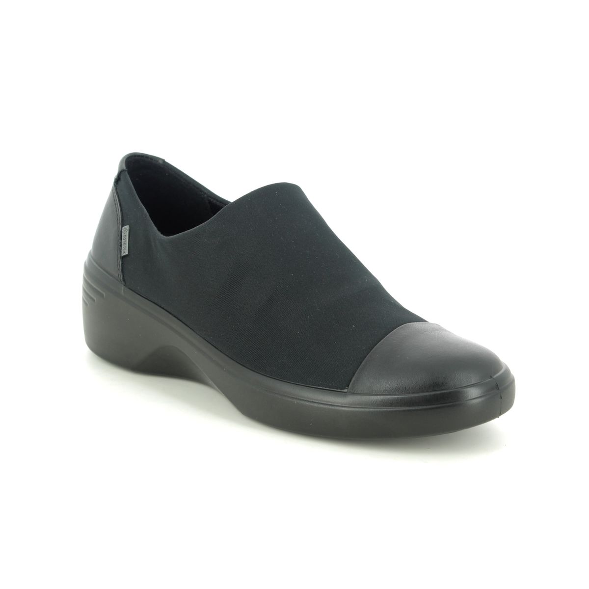 Ecco Soft 7 Cap Gtx Black Womens Comfort Slip On Shoes 470913-51052 In Size 38 In Plain Black