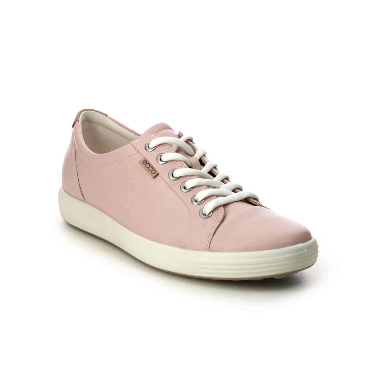 ECCO Soft 7 Lace Rose pink Womens trainers 430003-01118 in a Plain Leather in Size 40