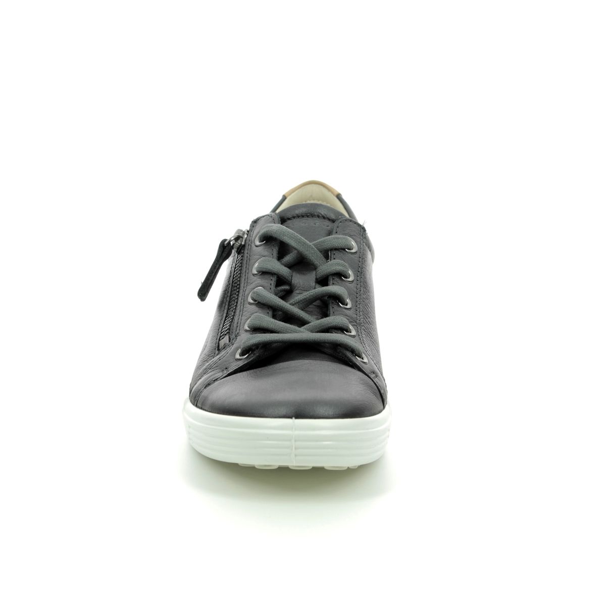 Soft 7 Zip Dark Grey Leather lacing shoes
