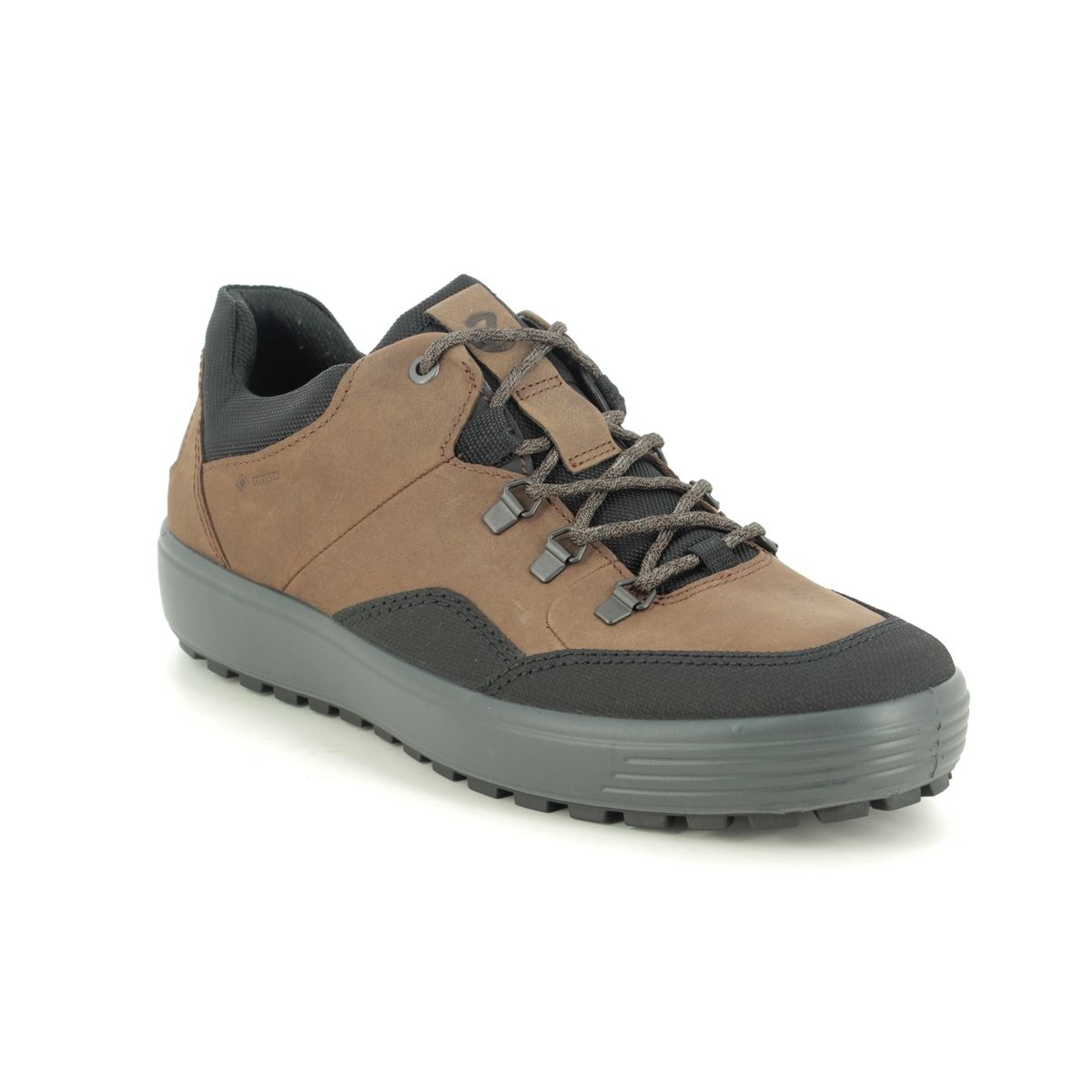ECCO Soft 7 Mens Lo Gtx Brown leather Mens Walking Shoes 450354-55275 in a Plain Leather in Size 45