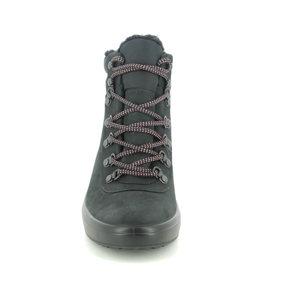 ECCO Soft 7 Wedge Black Womens Lace Up Boots