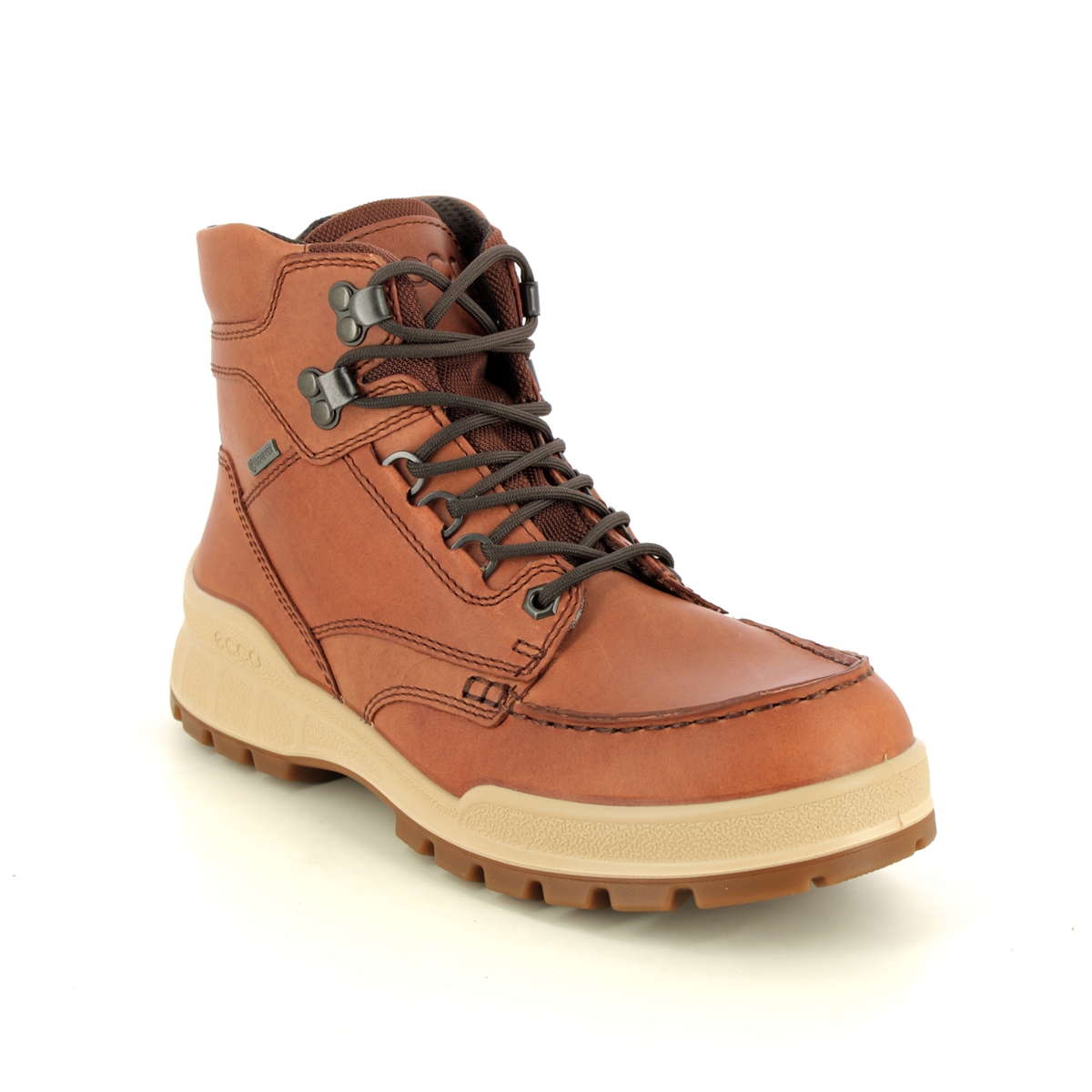 Ecco Track 25 Womens Gtx Tan Leather  Womens Walking Boots 831703-01060 In Size 38 In Plain Tan Leather