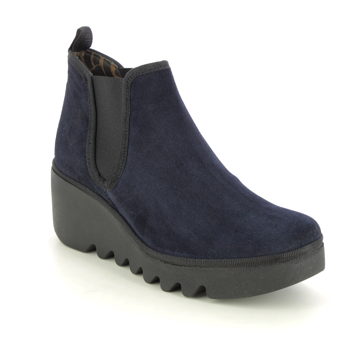 Fly London Byne   Blu Navy Suede Womens Wedge Boots P501349 In Size 36 In Plain Navy Suede