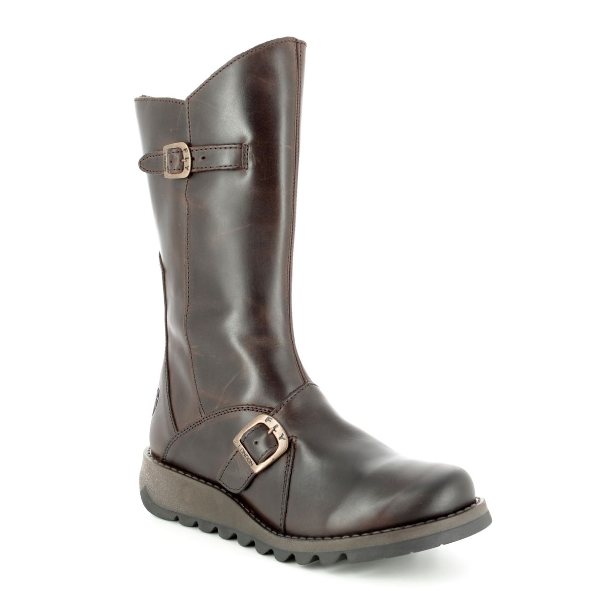 Fly London Mes 2 Dark Brown Womens Knee-High Boots P142913 In Size 38 In Plain Dark Brown