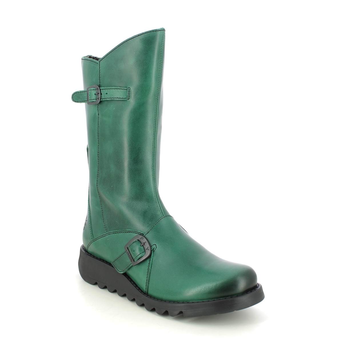 Fly London Mes 2 Green Womens Mid Calf Boots P142913-033 in a Plain Leather in Size 37