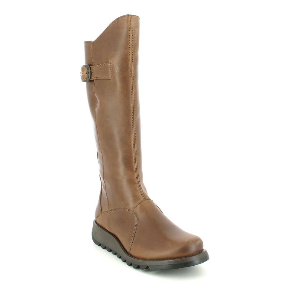 Fly London Moltwo Camel Womens Knee-High Boots P142912 In Size 40 In Plain Camel
