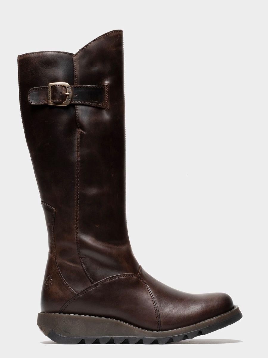 Fly London Mol 2 P142912-004 Brown leather knee-high boots