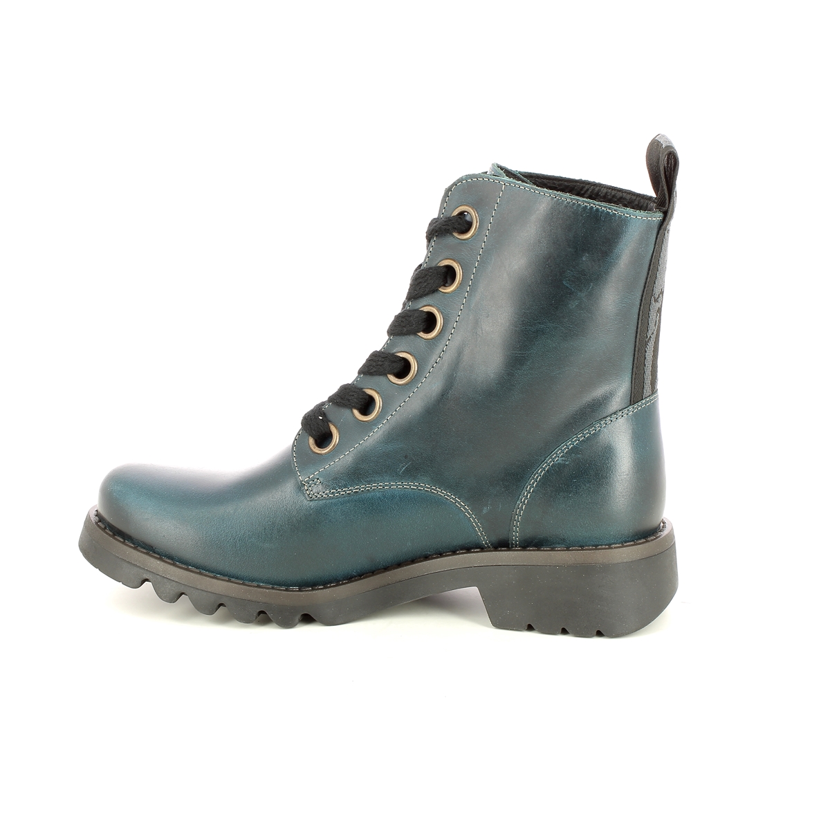 Fly London Ragi BLUE LEATHER Womens Lace Up Boots P144539-017