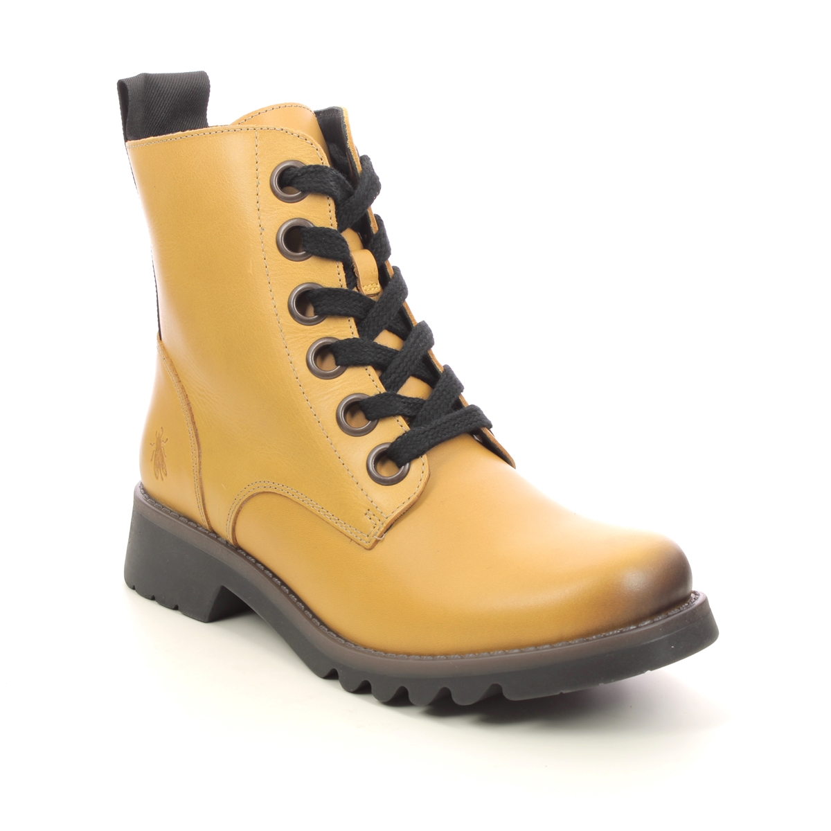 Fly London Ragi  Ronin Yellow Womens Lace Up Boots P144539-030 in a Plain Leather in Size 38