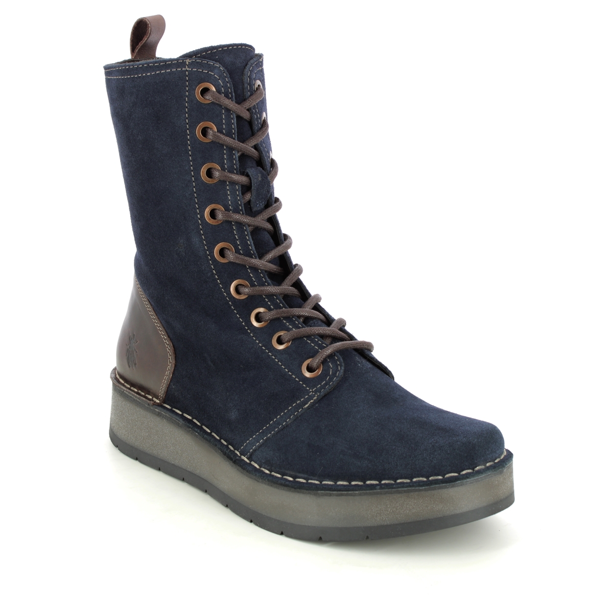 Fly London Rami   Ravi Navy Suede Womens Lace Up Boots P211043 In Size 37 In Plain Navy Suede