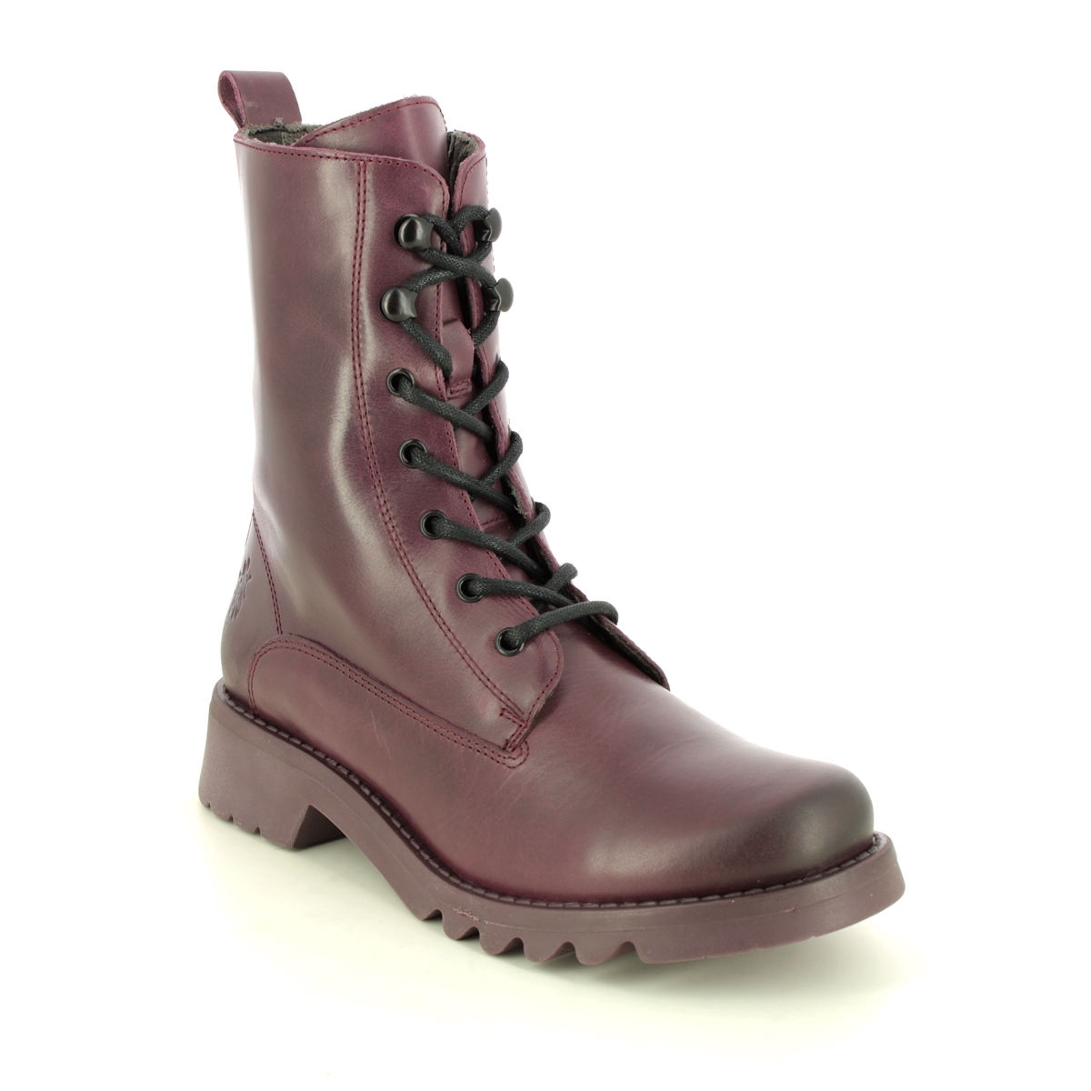 Fly London Reid   Ronin Purple Leather Womens Lace Up Boots P144893 In Size 38 In Plain Purple Leather