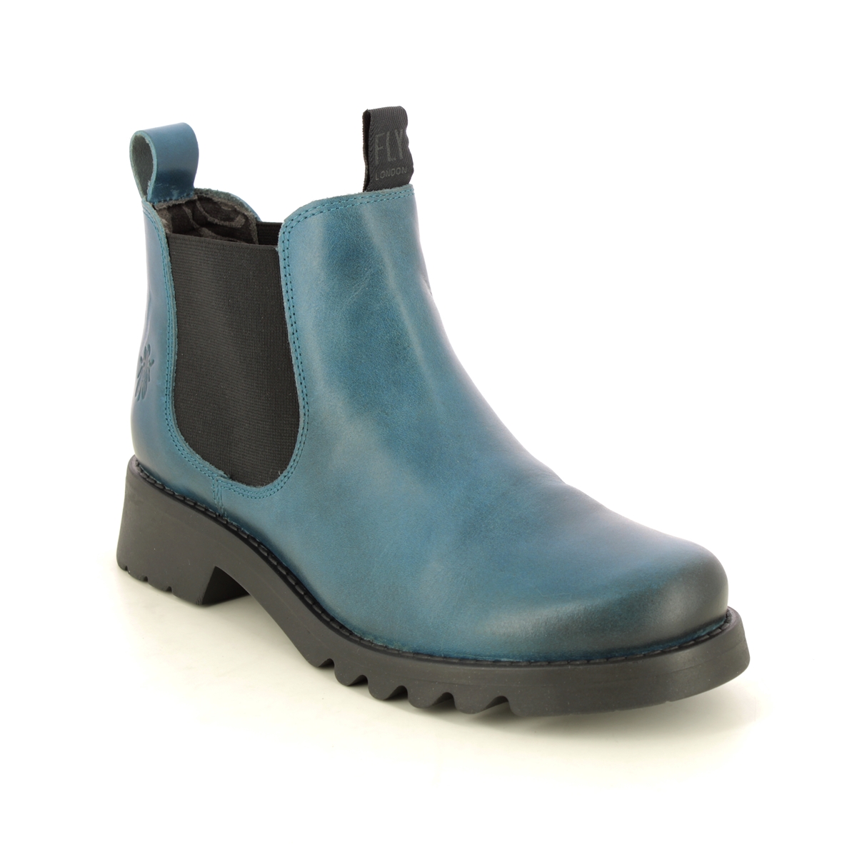 Fly London Rika   Ronin Blue Leather Womens Chelsea Boots P144894 In Size 39 In Plain Blue Leather