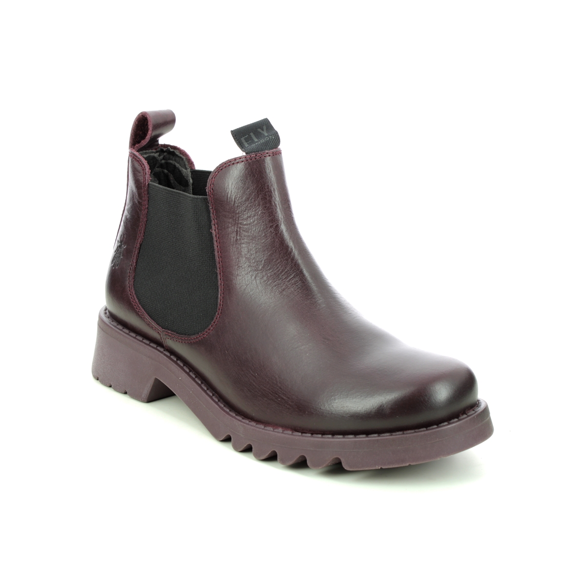 Fly London Rika   Ronin Purple Leather Womens Chelsea Boots P144894 In Size 38 In Plain Purple Leather
