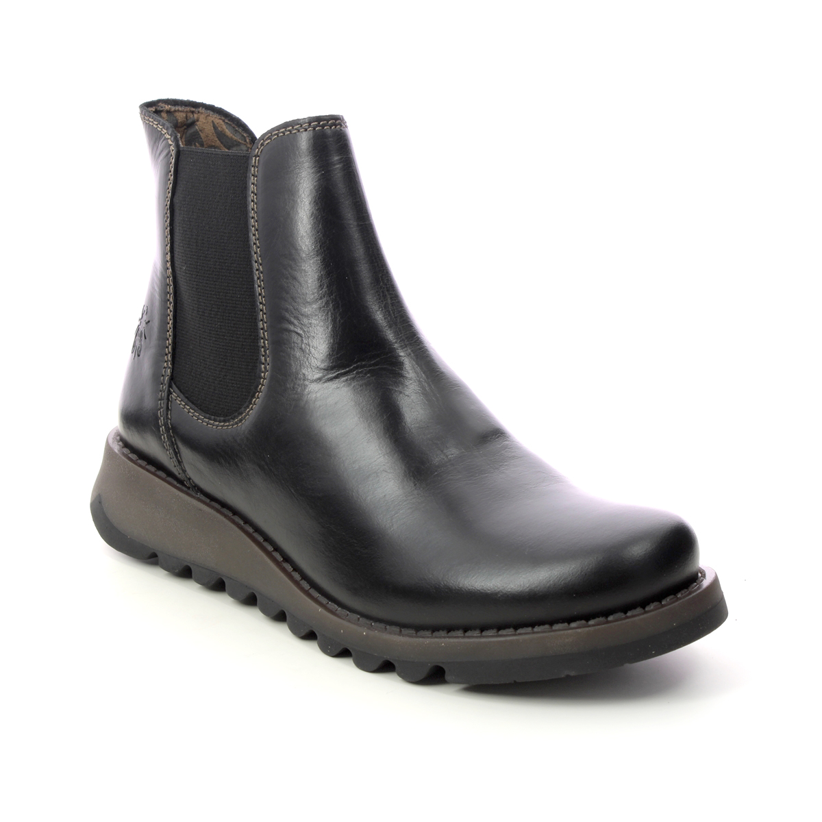Fly London Salv 195 Black Womens Chelsea Boots P143195 In Size 40 In Plain Black