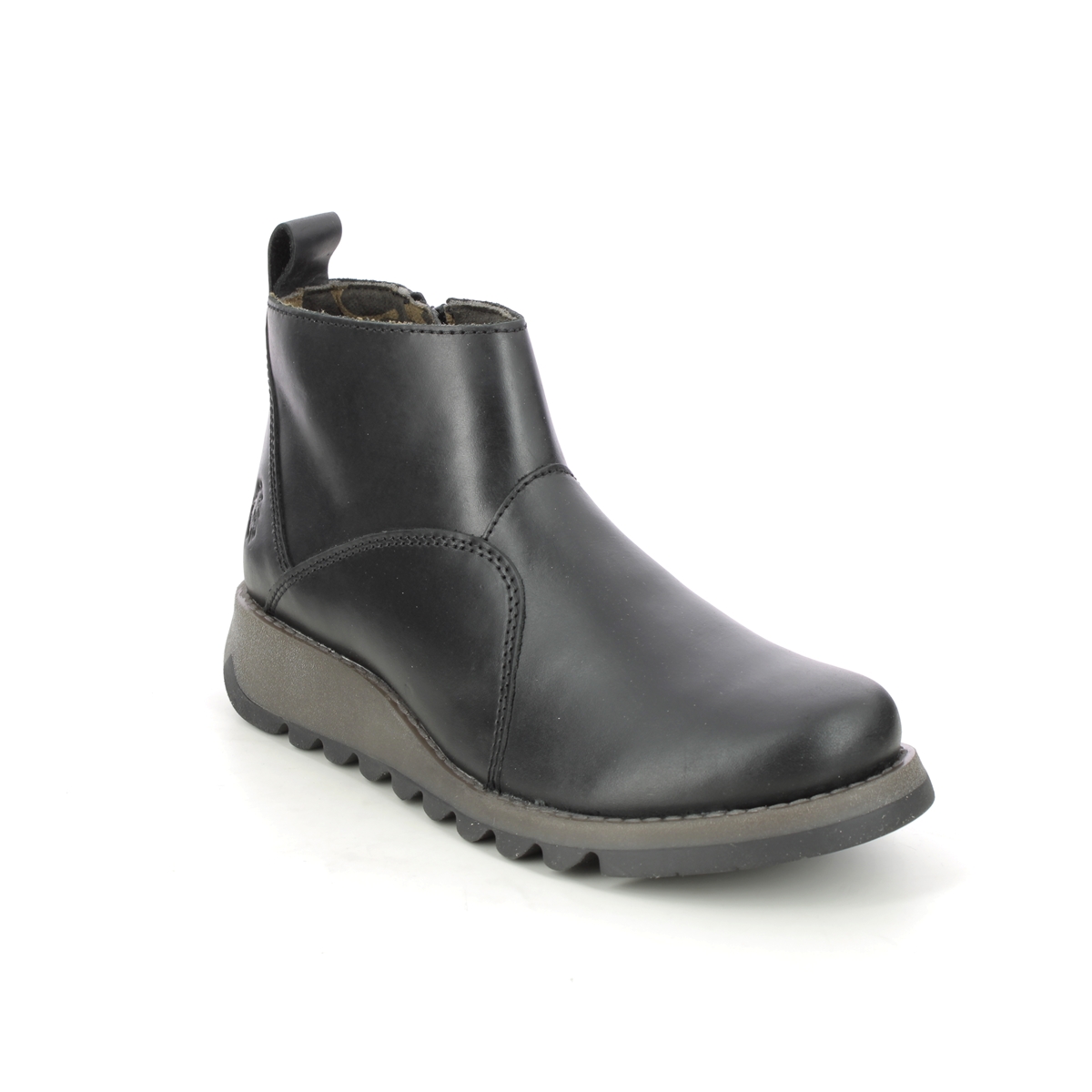 Fly London Sely  Sminx Black leather Womens ankle boots P144918-000 in a Plain Leather in Size 42