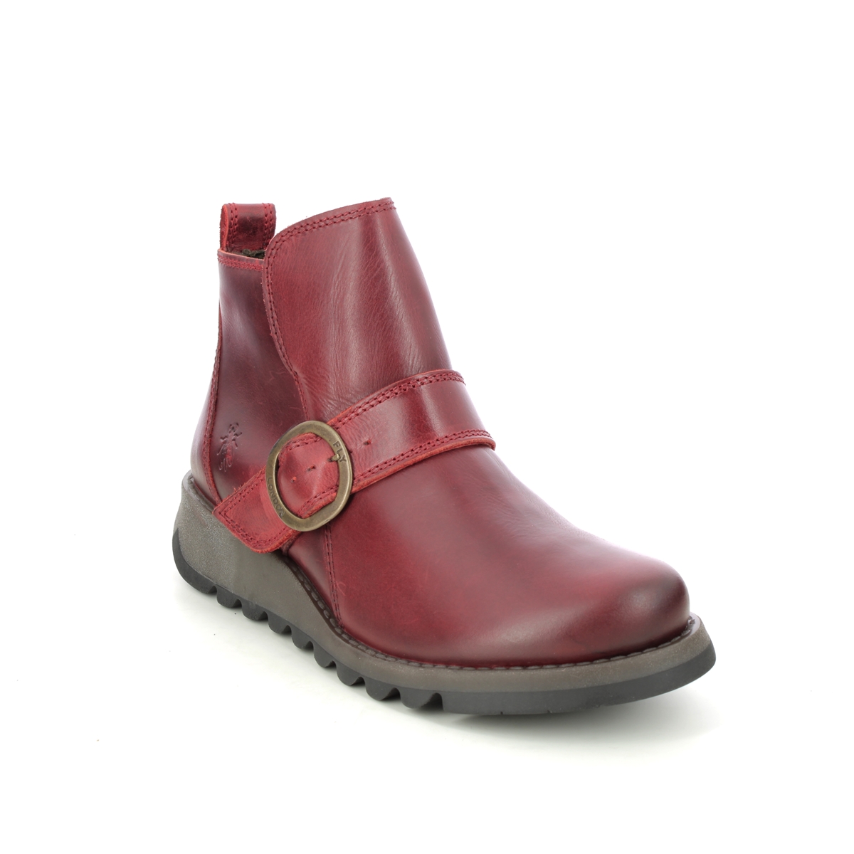 Fly London Sias   Sminx Red Leather Womens Ankle Boots P144812 In Size 39 In Plain Red Leather