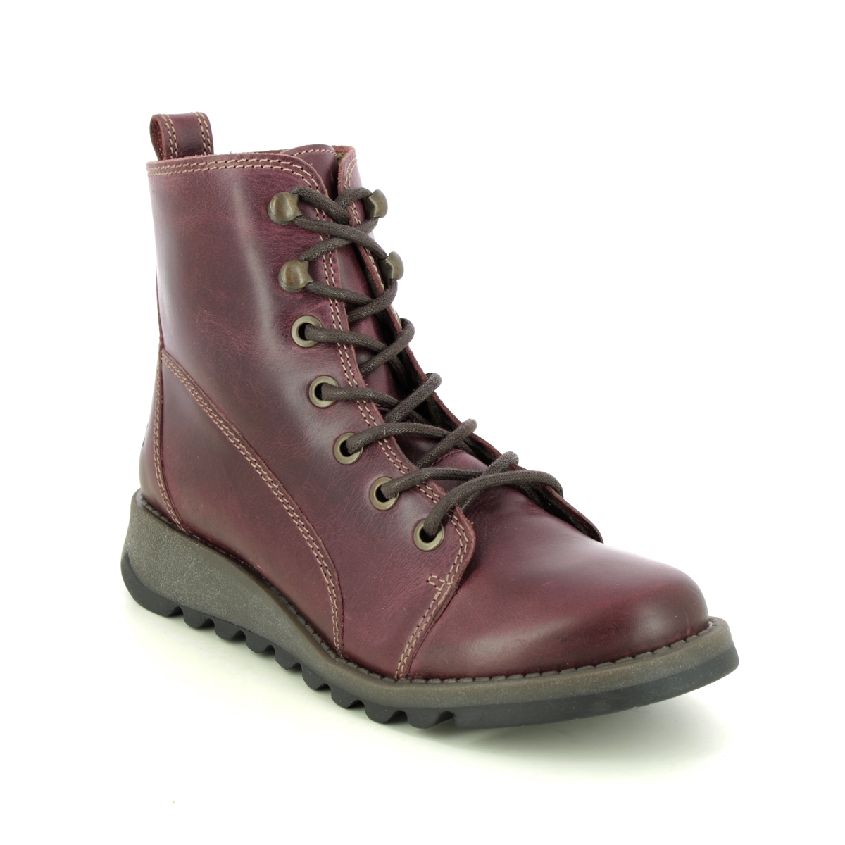 Fly London Sore   Sminx Purple Leather Womens Lace Up Boots P144813 In Size 39 In Plain Purple Leather