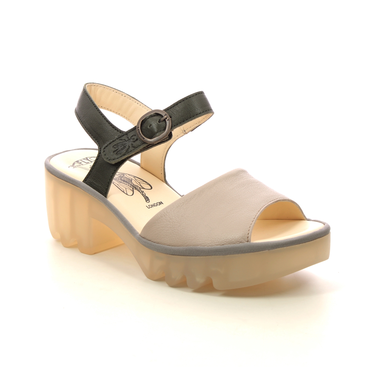 Fly London Tull Thalia Light taupe Womens Wedge Sandals P501503-002 in a Plain Leather and Textile in Size 37