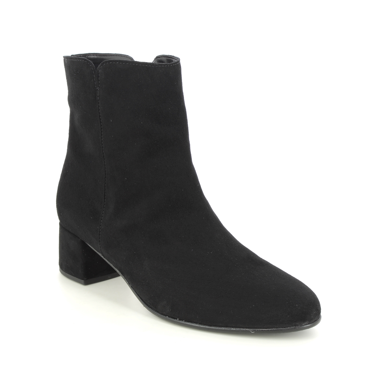 Gabor Abbey Black Suede Womens Heeled Boots 35.680.17 In Size 5.5 In Plain Black Suede  Womens Ankle Boots In Soft Black Suede Leather