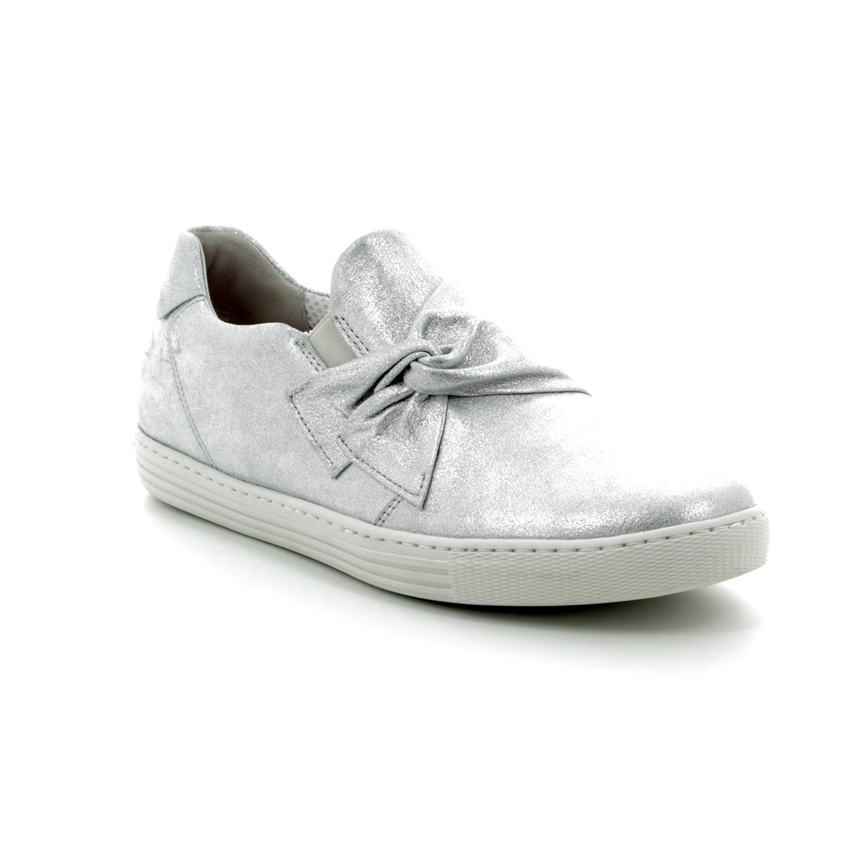 silver slip on trainers