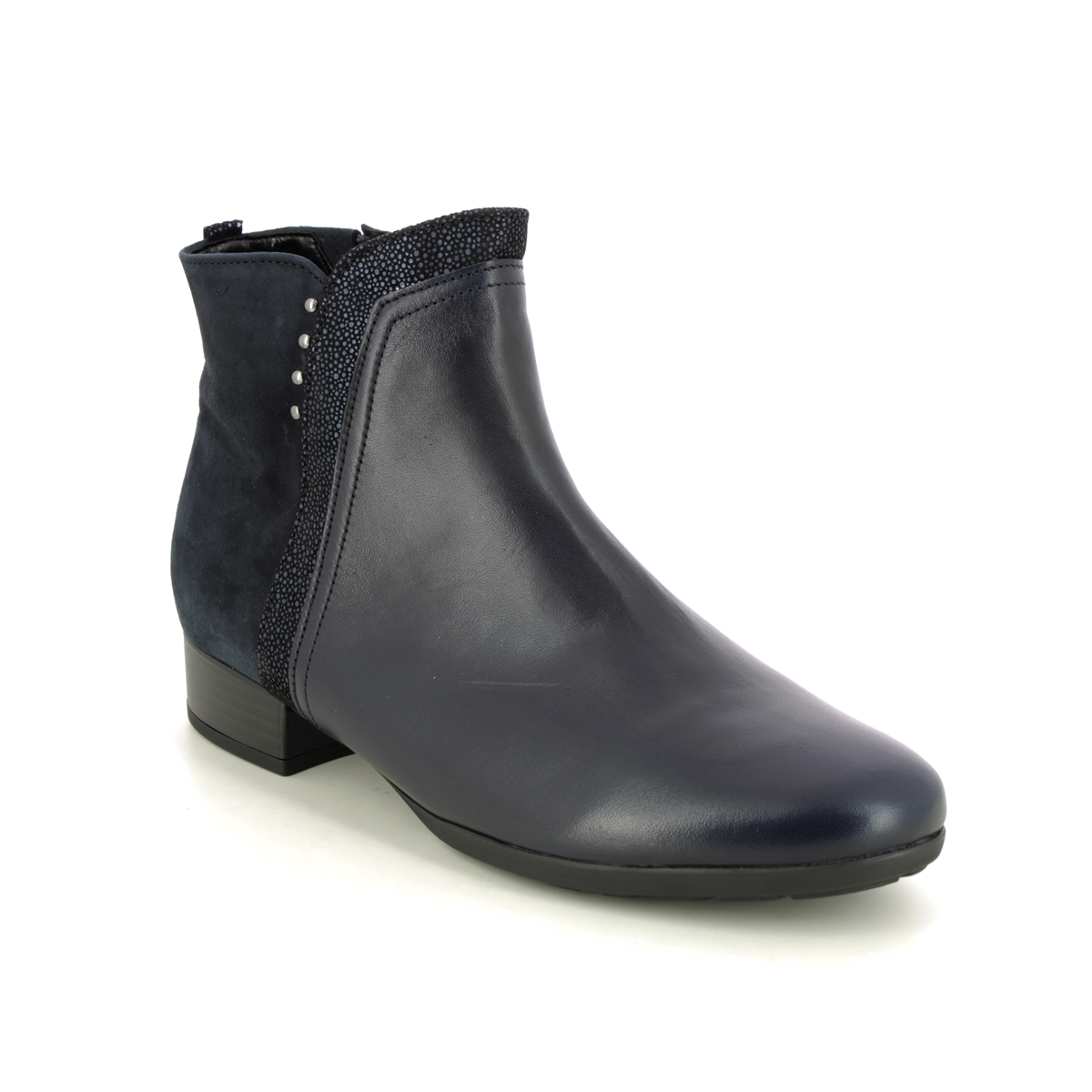 Gabor Breck Navy Leather Womens Heeled Boots 92.712.56 In Size 4.5 In Plain Navy Leather  Womens Ankle Boots In Soft Navy Leather Leather