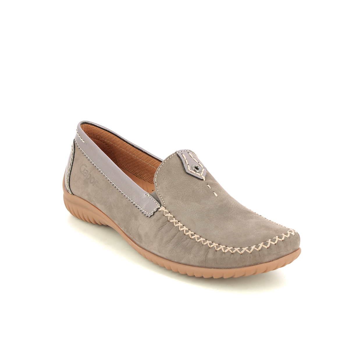 Gabor California Taupe Multi Womens Loafers 26.090.31 In Size 5.5 In Plain Taupe Multi  Womens Comfort Slip On Shoes In Soft Taupe Multi Leather