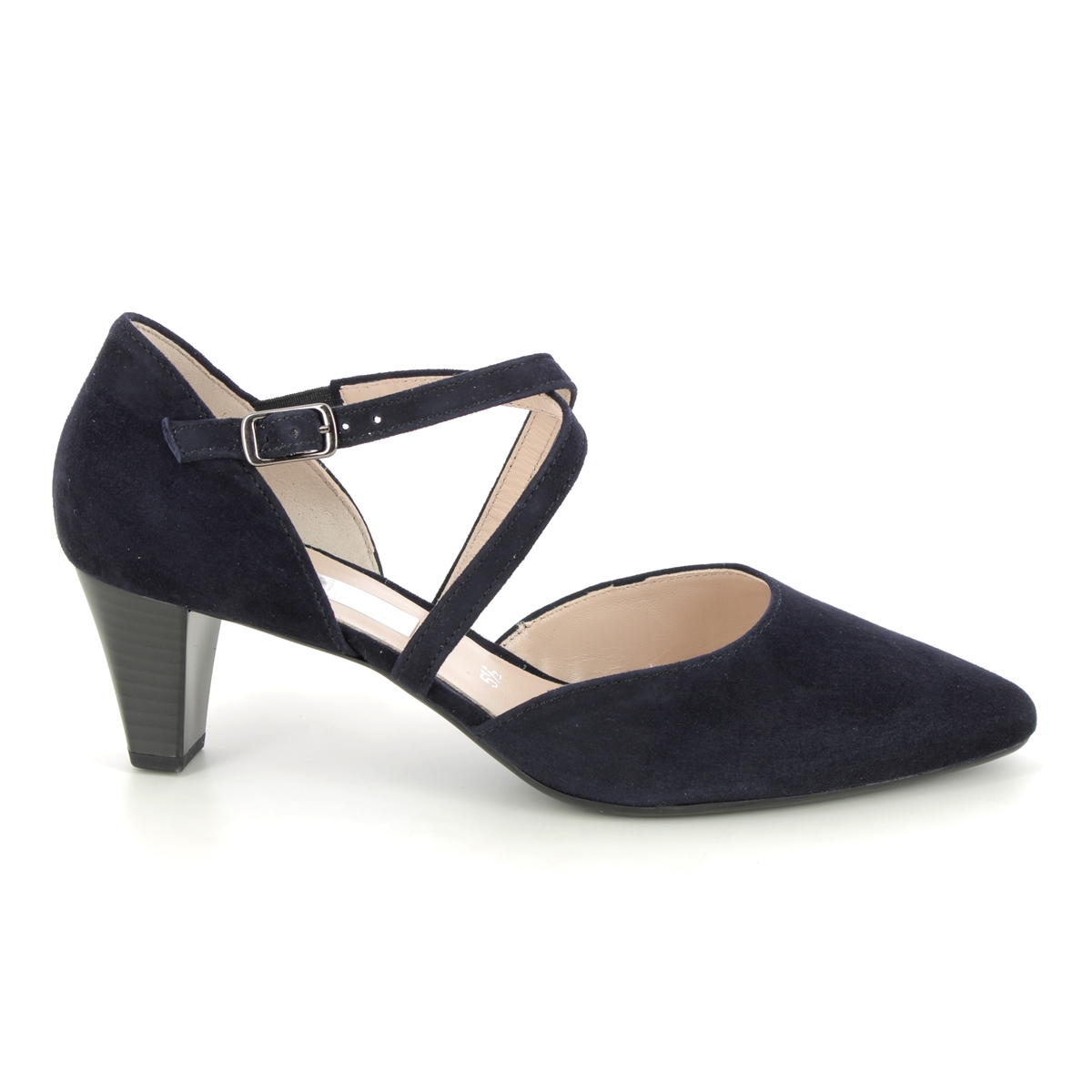 Gabor Callow Navy Suede Womens Court Shoes 01.363.16