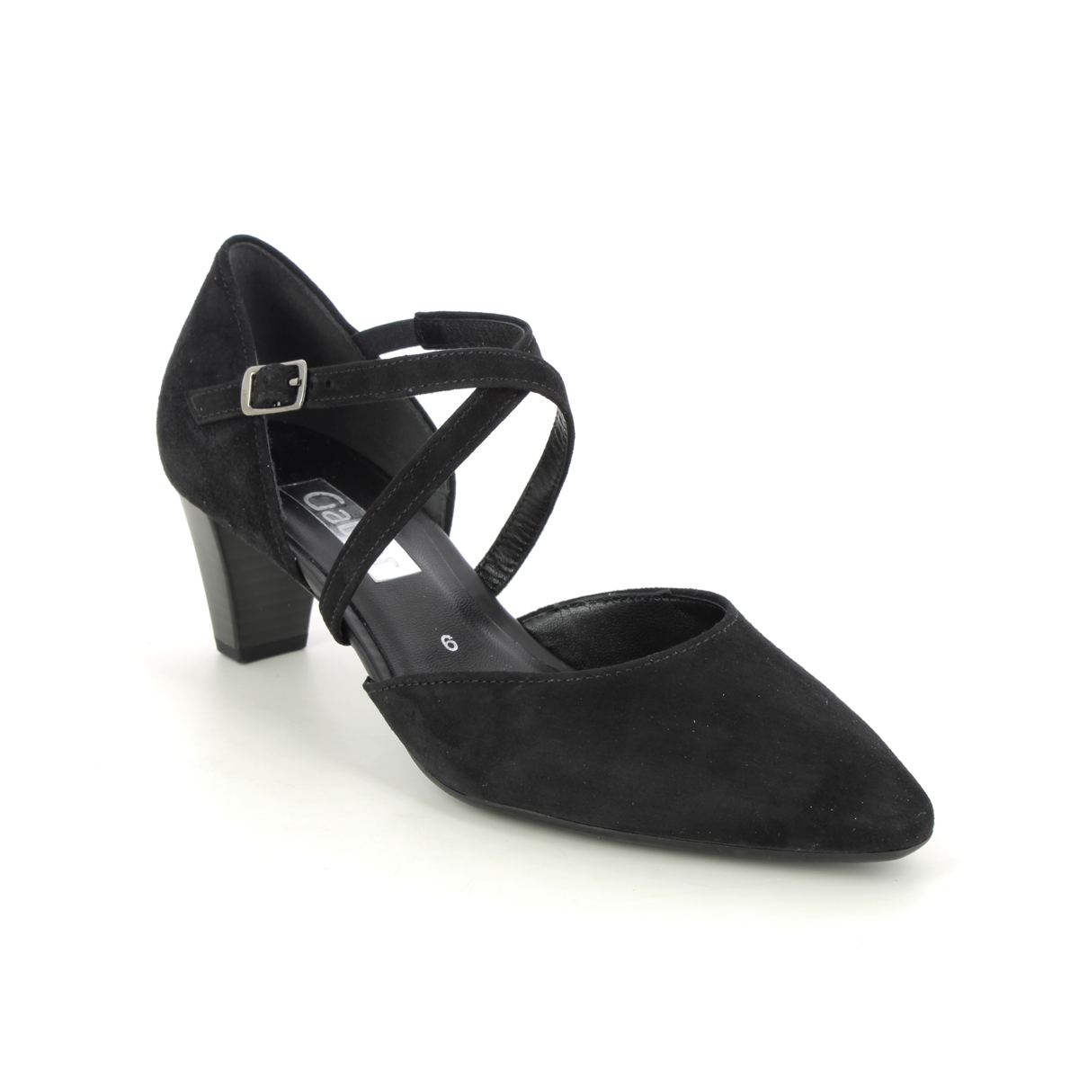 Gabor Callow Black Suede Womens Court Shoes 01.363.17 In Size 5.5 In Plain Black Suede  Womens Court Shoes In Soft Black Suede Leather