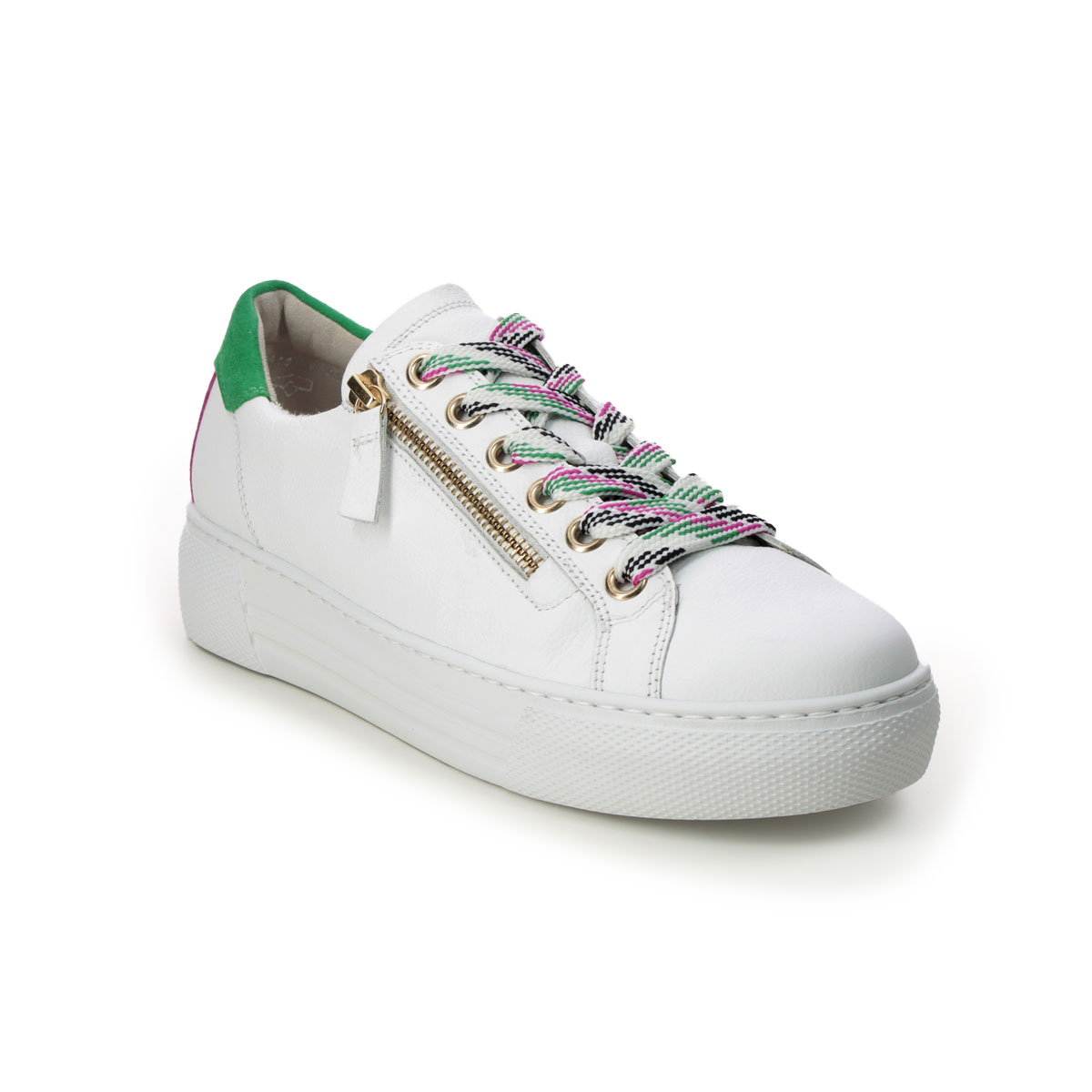 Gabor Campus Zip White multi Womens trainers 46.465.53 in a Plain Leather in Size 6